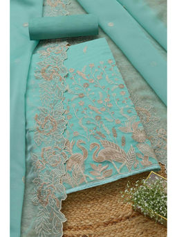 Soch - Blue Women's Ethnic Motifs Unstitched Dress Material