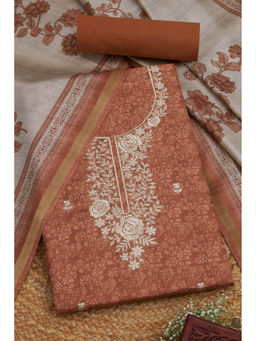 Soch - Rust Women's Ethnic Motifs Unstitched Dress Material