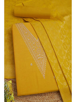 Soch - Mustard Women's Ethnic Motifs Unstitched Dress Material