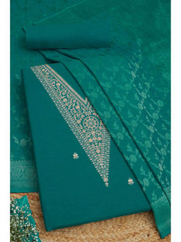 Soch - Teal Women's Ethnic Motifs Unstitched Dress Material