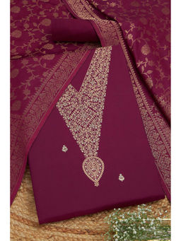 Soch - Wine Women's Ethnic Motifs Unstitched Dress Material