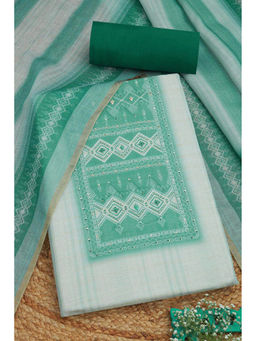 Soch - Green Women's Ethnic Motifs Unstitched Dress Material