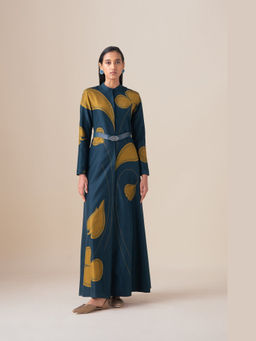 AMPM - Blue Saeeda Abaya Kurta with Belt