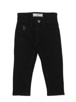 U.S. POLO ASSN. - Boys Black Mid Rise Slim Fit Clean Look Jeans