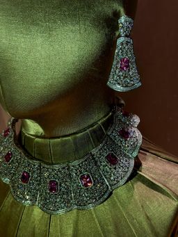 Tussya by Shreya - The Pink Diamond Necklace Set