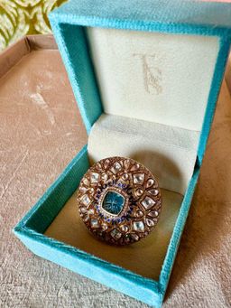 Tussya by Shreya - Majestic Onyx Cocktail Ring