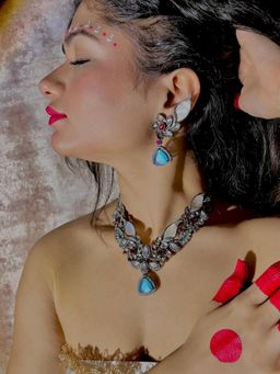 Tussya by Shreya - Neelamani Necklace Set