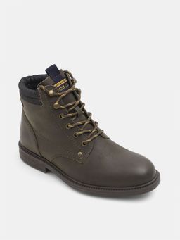 Jack & Jones - Olive High Top Leather Boots
