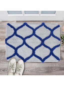 Saral Home - Haven Geometric Bath Door Mat Blue