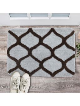 Saral Home - Haven Geometric Bath Door Mat Brown