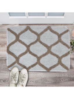 Saral Home - Haven Geometric Bath Door Mat Grey