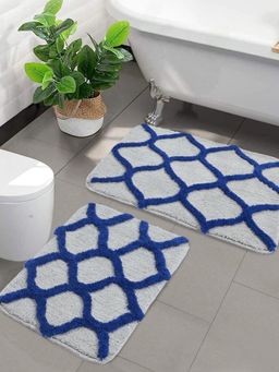 Saral Home - Haven Geometric Bath Door Mat Blue 2