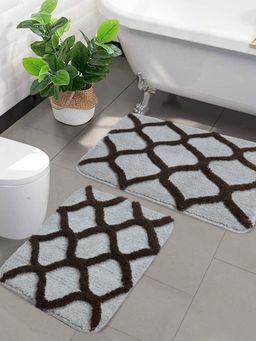 Saral Home - Haven Geometric Bath Door Mat Brown 2