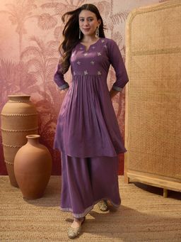 Gahan - Lavender Chinon Chiffon A-Line Kurta Palazzo
