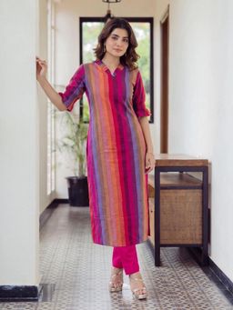 Gahan - Womens Multi Rayon Blend Printed Straight Kurta with Pant
