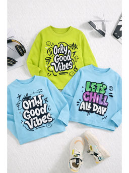 Googo Gaaga - Kids Boys Full Sleeves Cotton Printed T-Shirts (Pack Of 3)