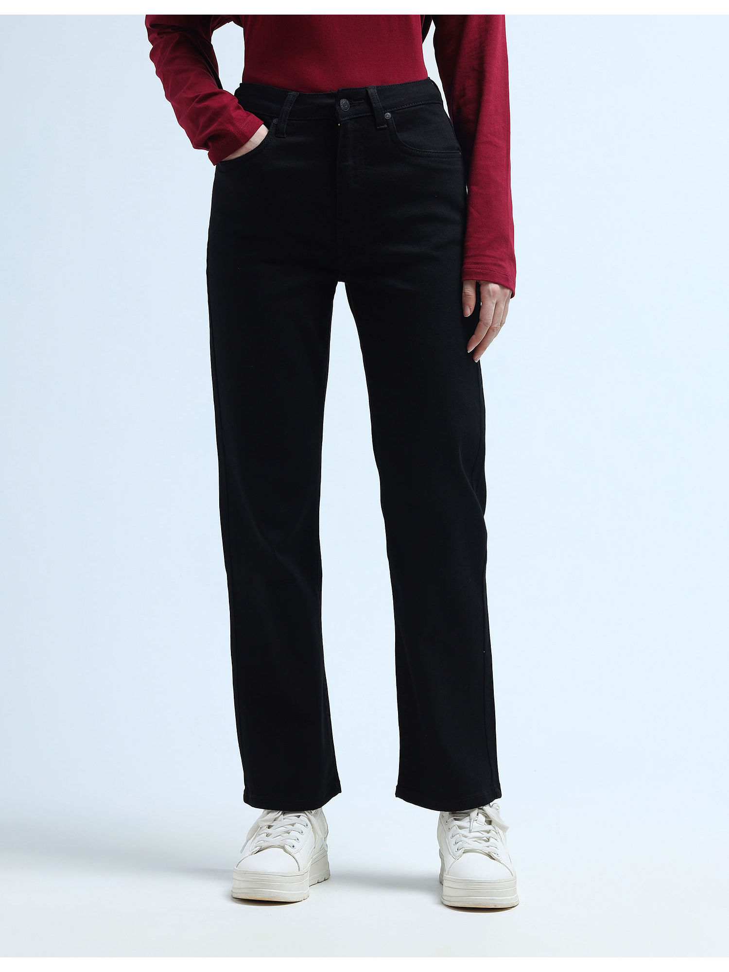 Straight Fit Black Jeans-image-39