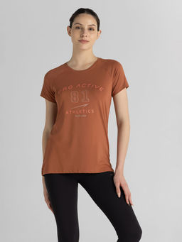 Van Heusen Woman Lingerie and Athleisure - Women Proactive Anti Bacterial T-Shirt Copper Brown
