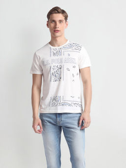 U.S. Polo Assn. Denim Co. - Round Neck Typographic Print T-Shirt
