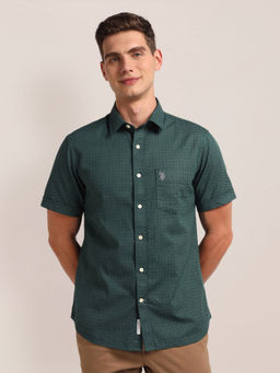 U.S. POLO ASSN. - Green Printed Shirt