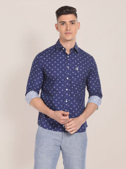U.S. POLO ASSN. - Spread Collar Geometric Print Shirt