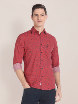 U.S. POLO ASSN. - Spread Collar Printed Shirt