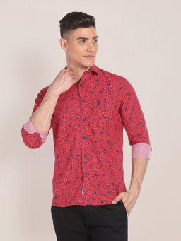 U.S. POLO ASSN. - Red Printed Cotton Shirt