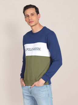 U.S. POLO ASSN. - Colour Block Round Neck Sweatshirt