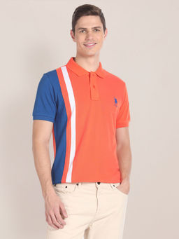 U.S. POLO ASSN. - Colour Block Cotton Polo T-Shirt