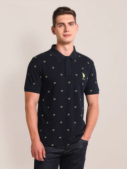 U.S. POLO ASSN. - Typographic Print Slim Polo T-Shirt