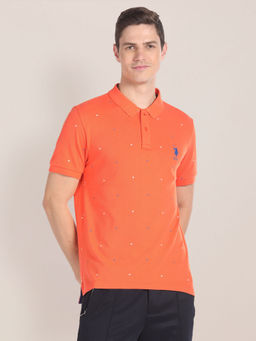 U.S. POLO ASSN. - All Over Printed Slim Fit Polo T-Shirt
