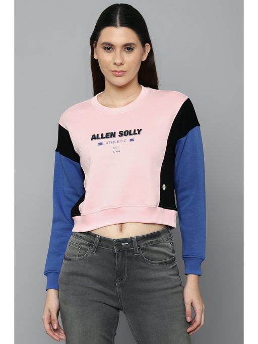 Buy Allen Solly Pink Color-block Sweatshirt Online