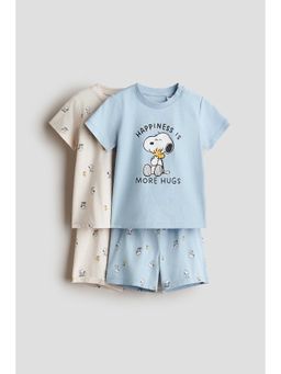 H&M - Boys Beige 2-Pack Printed Pyjamas