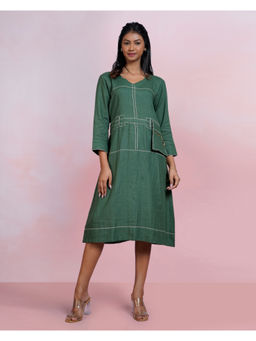 The House of Hemp - Dune Whisper Dress - Emerald Green (Set of 2)