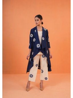 ORIGANI - Blue Ivory Celestial Inner Top and Pant with Jacket