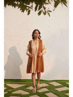 Five Thirty Somewhere - Brown Camden Market Comfort Full Sleeves Jacket- Linen