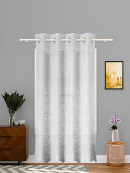 Kuber Industries - White Frill Net Stylish Curtain (7 Feet)