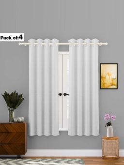 Kuber Industries - White Web Net Curtains (Pack Of 4) (5 Feet)