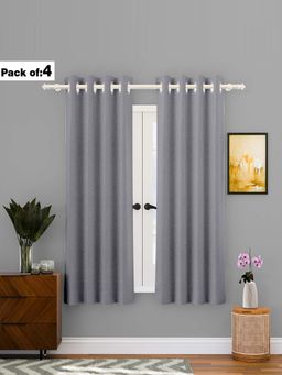 Kuber Industries - Grey Web Net Curtains (Pack Of 4) (5 Feet)