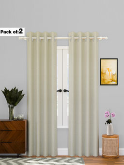 Kuber Industries - Cream Web Net Curtains (Pack Of 2)