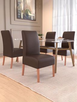 Kuber Industries - Brown Stretchable Chair Covers (Pack of 4)