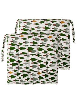 Kuber Industries - White Cotton Comfort Chair Cushions (Pack of 2)