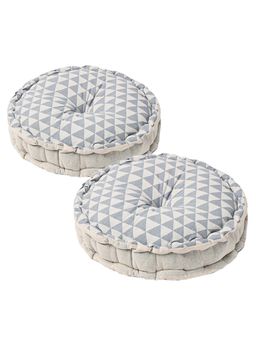 Kuber Industries - Grey Cotton Sitting Chair Cushions (Pack of 2)