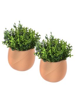 Kuber Industries - Gold Plastic Artificial Plants with Pots (Pack of 2)
