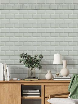 Kuber Industries - White Brick PVC Self-Adhesive Wallpapers (Pack of 2)