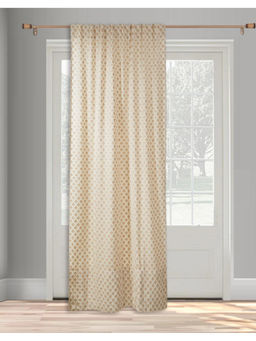 Fabindia - Beige Natural Cutwork Cotton Curtain