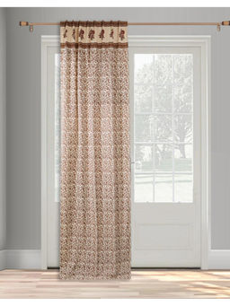 Fabindia - Beige Tarika Floral Cotton Curtain