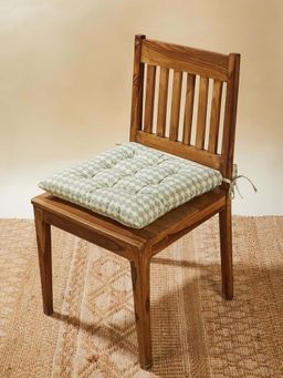 Fabindia - Beige Pushp Printed Cotton Chair Cushion