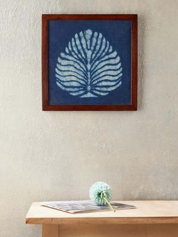 Fabindia - Navy Blue Peepal Fabric Thread Work Dabu Wall Painting