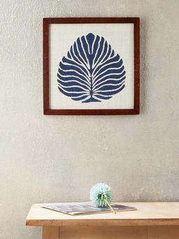 Fabindia - White Peepal Fabric Thread Work Dabu Wall Painting